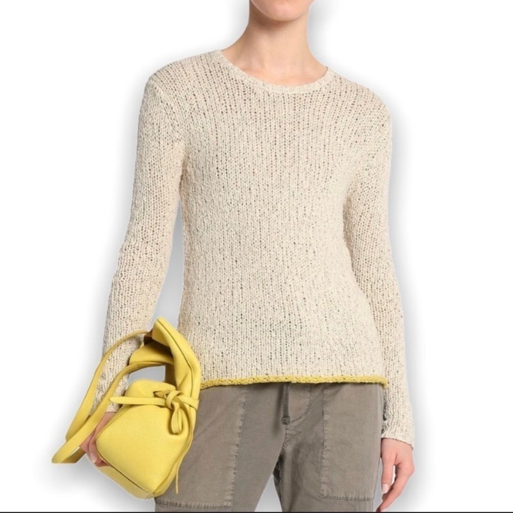 James Perse Cotton/Linen Blend Open-Knit Sweater